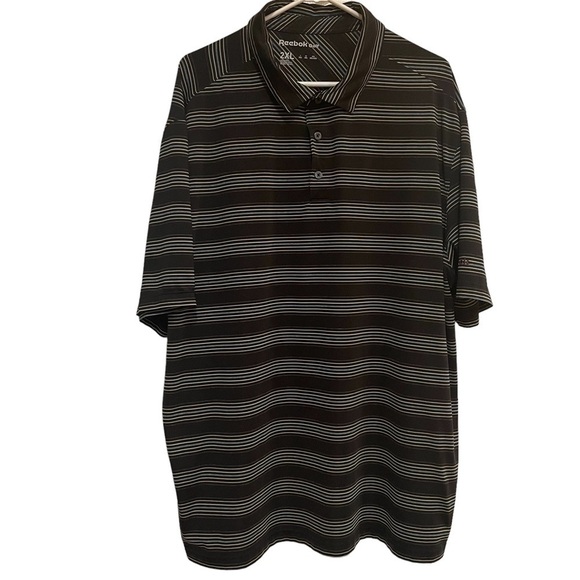 Reebok Other - Men’s Reebok Golf Polo Short Sleeve Shirt - Black & White Stripes 2XL